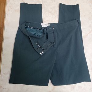 Calvin Klein Highline Pants 2P Petite Dark Green Ankle Dress Pants Work Career